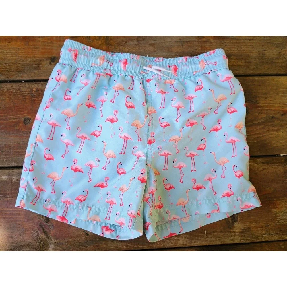 Janie and Jack Boys Flamingo Swim Trunk Shorts Size 6